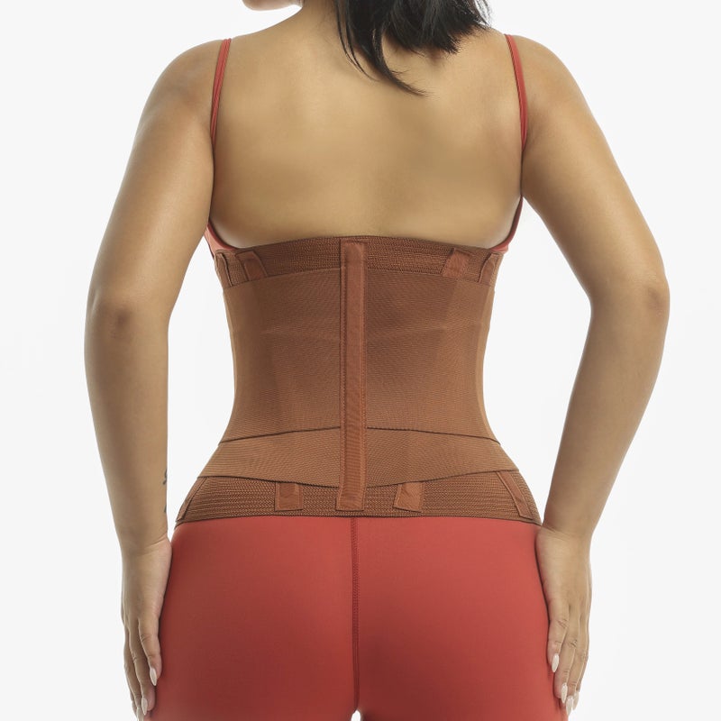 Bluejw Brown Waist Trainer for Women - Workout Waist Trimmer Belt - Compression Waist Cincher - Tummy Slimming Shapewear for Weight Loss - Image 4