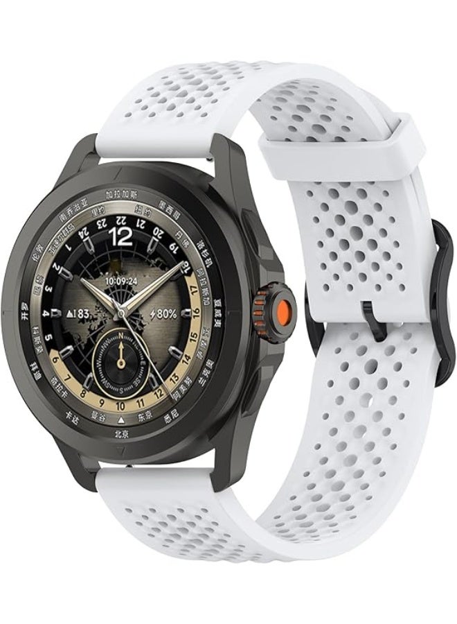 Silicone Bands Compatible with Huawei GT5/GT5Pro/GT4/GT3/GT2 46mm, 22mm Soft Replacement Strap for Huawei GT 5/4 46mmBand Women Men white - Image 4