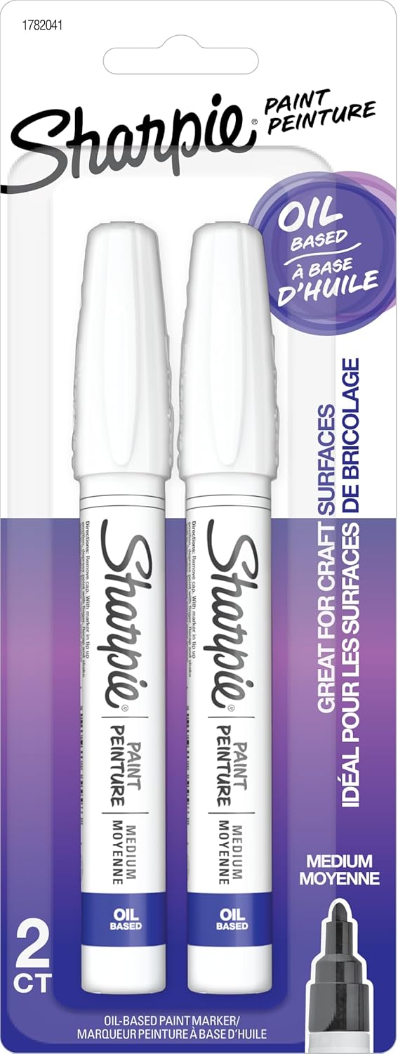 Sharpie OilBased Paint Markers Medium Point White 2 Pack - Image 1