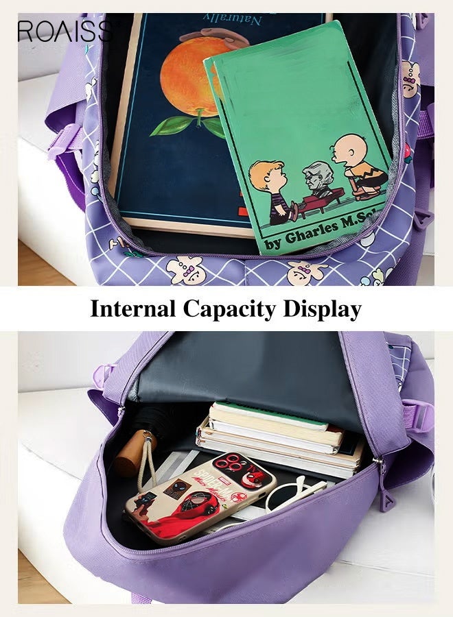 roaiss 4PCS Girls Bag Set with Backpack, Handbag, Small Crossbody Bag and Pencil Case, Large Capacity Schoolbag with Adorable Pattern and Multiple Pockets, Suitable for School, Excursion or Any Outdoor Activities - Image 4