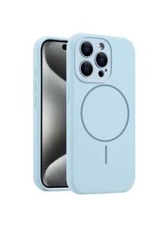 Silicon cover Compatible with iPhone 13 pro Case, Liquid Silicone Case, Full Body Protective Cover, Shockproof, Slim Phone Case, Anti-Scratch Soft Microfiber Lining – Sky Blue