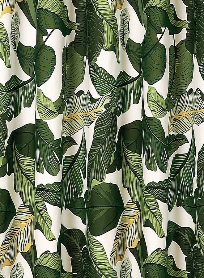 Lush Decor Tropical Paradise Shower Curtain - Fabric Leaf Rainforest Island Print Design, 72" x 72", Green - Image 3