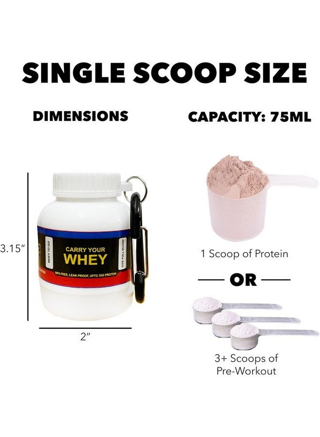 FIT FOCUS (NEW 2025) (Pack Of 3) Latest WheyBottle Combo Small Whey Portable Protein Bottle/Whey or Supplement Powder Carrying Funnel and Container with Key-Chain Bottle Protein - Image 2