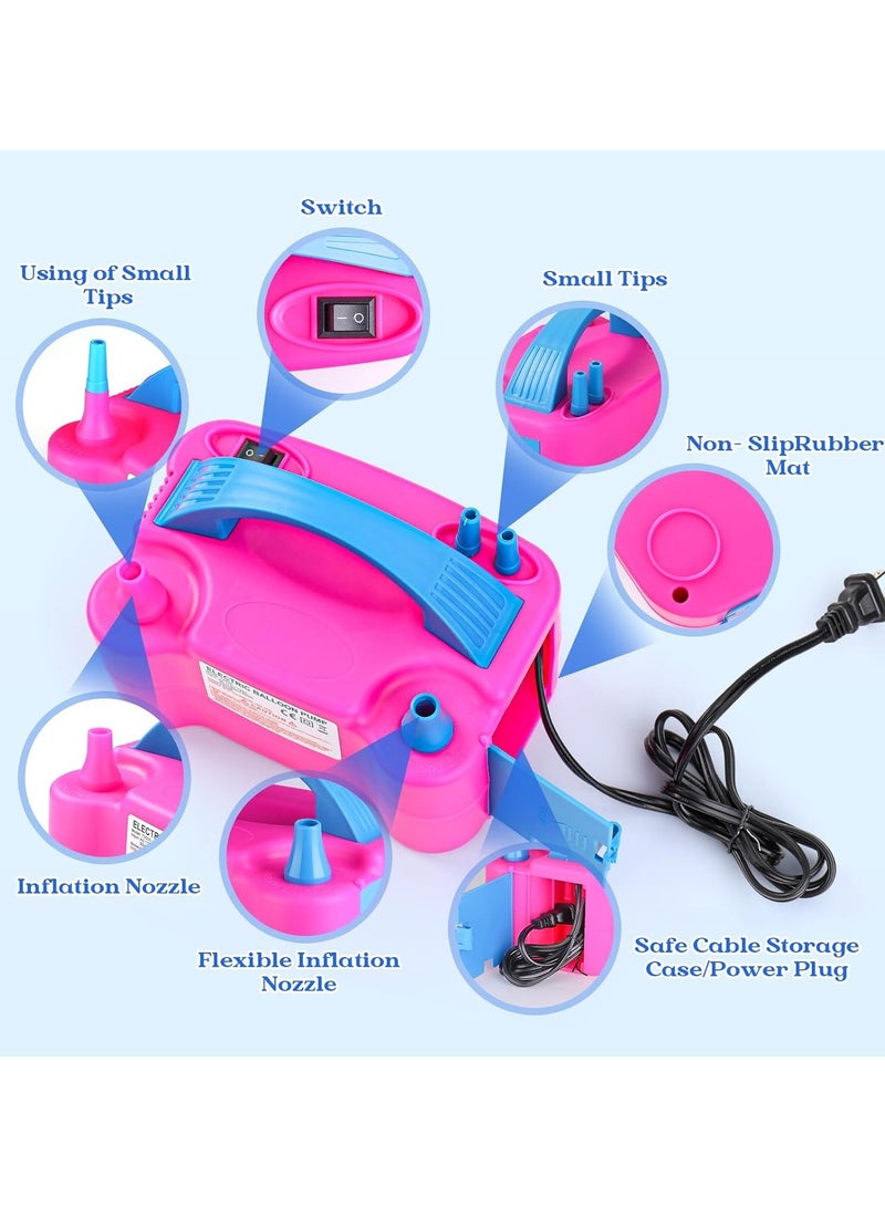 Sportify The Brand Electric Air Balloon Pump Portable Electric Balloon Inflator with Tying Tool Electric Blower Machine Dual Nozzle 110V-600W for Birthday, Wedding, Festival, Balloon Garland, Baby Shower, Party Supplies & Decorations - Image 2