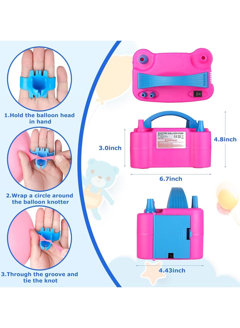 Sportify The Brand Electric Air Balloon Pump Portable Electric Balloon Inflator with Tying Tool Electric Blower Machine Dual Nozzle 110V-600W for Birthday, Wedding, Festival, Balloon Garland, Baby Shower, Party Supplies & Decorations - Image 5