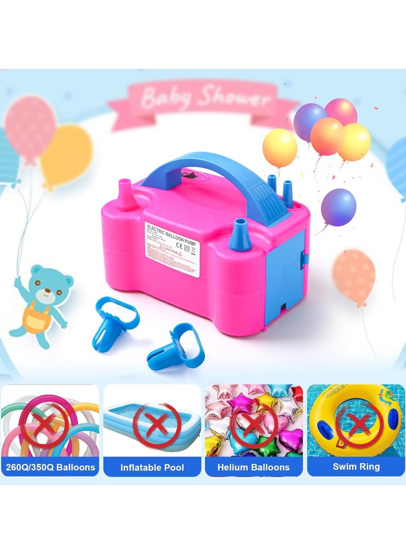 Sportify The Brand Electric Air Balloon Pump Portable Electric Balloon Inflator with Tying Tool Electric Blower Machine Dual Nozzle 110V-600W for Birthday, Wedding, Festival, Balloon Garland, Baby Shower, Party Supplies & Decorations - Image 4