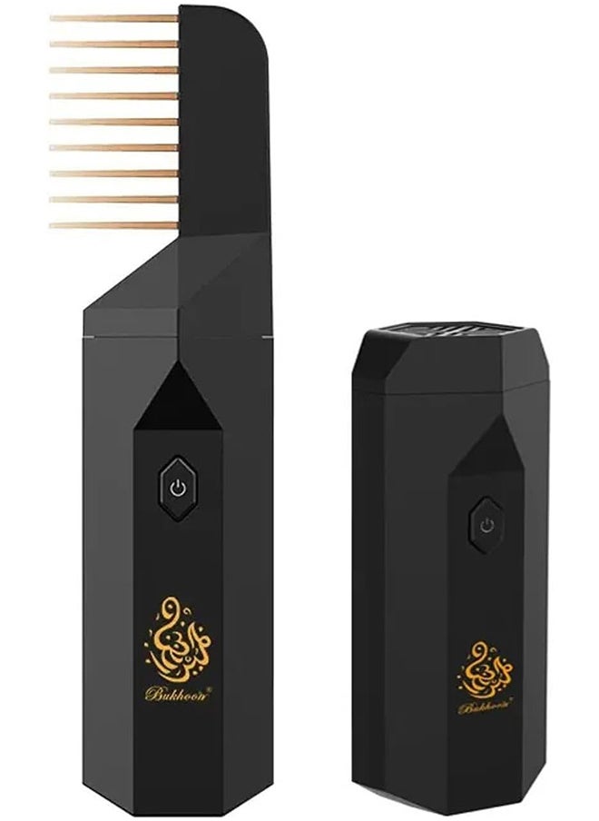 Bukhoon Electric incense burner V3 with hair comb and interchangeable head for car and home use, black.  - Image 1