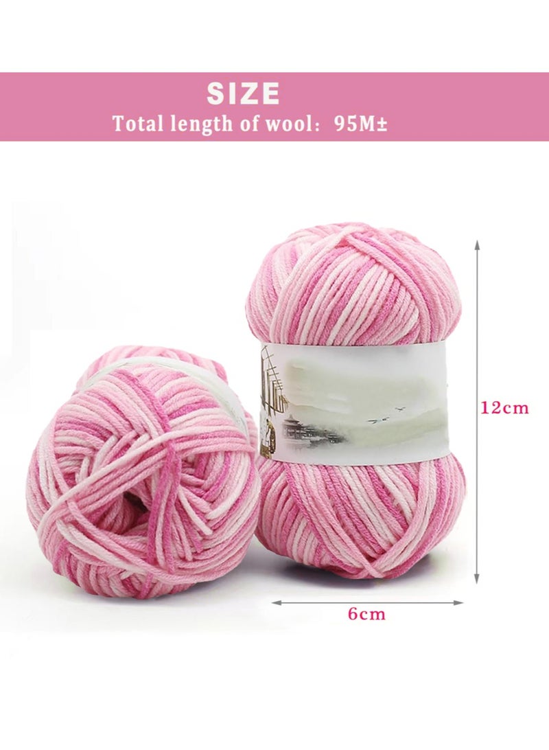 مايل ميلو خيط صوف للحياكة اليدوية وردي(2 قطعة) - Image 2