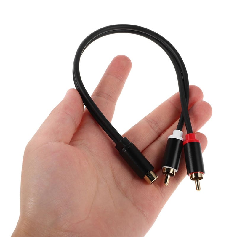 CHILDWEET 2pcs 0. Gold-Plated Car Stereo RCA Female to Dual Male Audio Splitter Cable for Installation and Signal Transmission - Image 3