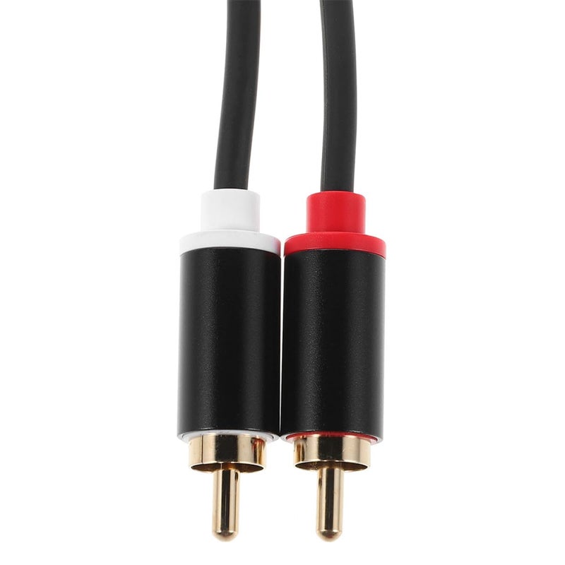 CHILDWEET 2pcs 0. Gold-Plated Car Stereo RCA Female to Dual Male Audio Splitter Cable for Installation and Signal Transmission - Image 2