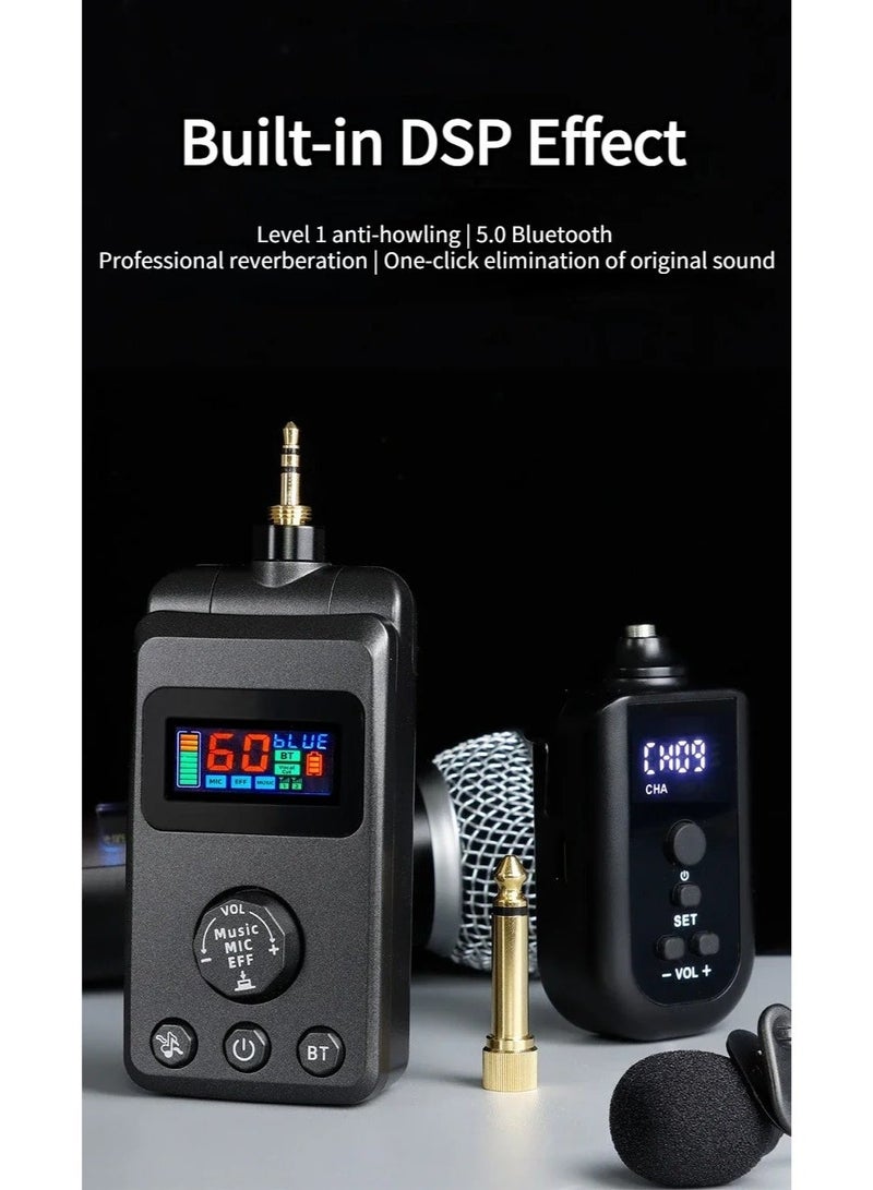 ZFSZ M50 Professional Dual Wireless Microphone System with 2 Rechargeable Handheld Mics, Reverb & Vocal Cut, Bluetooth, Color LCD Display - Image 2