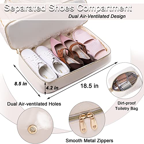 Weitars Gym Bag For Women,Travel Duffel Bag Weekender Bag,Sport Bag With Shoes Compartment And Wet Pocket,Large Carry On Bag Overnight Hospital Bag For Travel,Shopping (Beige) - Image 4