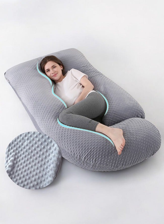 ZCM-HAPPY U-Shaped Pregnancy Pillow Full Body Maternity Pillow with Removable Cover for Side Sleeping, Back, Legs, and Belly Support, Ideal for Reading, Baby Feeding and Sleeping - Image 1