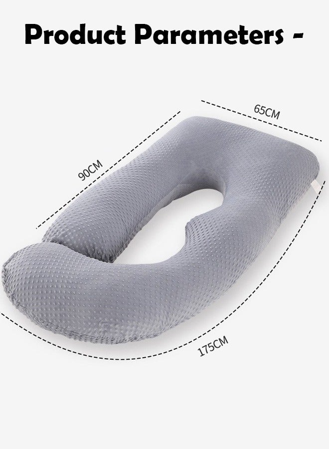 ZCM-HAPPY U-Shaped Pregnancy Pillow Full Body Maternity Pillow with Removable Cover for Side Sleeping, Back, Legs, and Belly Support, Ideal for Reading, Baby Feeding and Sleeping - Image 2
