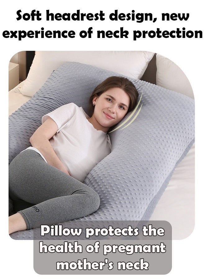 ZCM-HAPPY U-Shaped Pregnancy Pillow Full Body Maternity Pillow with Removable Cover for Side Sleeping, Back, Legs, and Belly Support, Ideal for Reading, Baby Feeding and Sleeping - Image 5