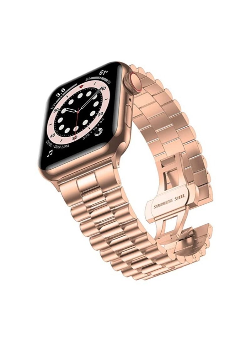 Replacement Band Compatible with Apple Watch 41mm,Stainless Steel Solid Strap Metal Bracelet for Apple Watch Series 7/ - Image 1