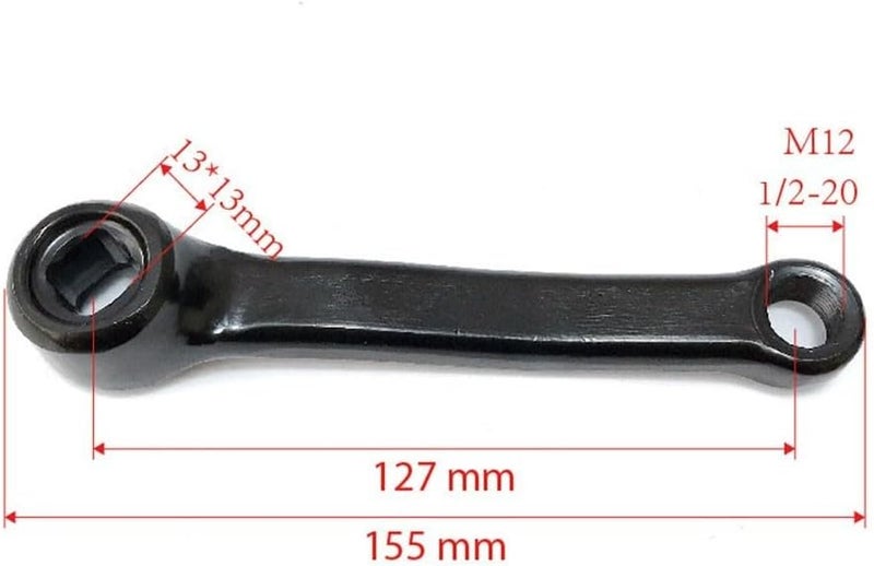 Exercise bike 127mm foot crank accessories Home spinning bike crank, left crank replacement accessories, hole spacing 127 + total length 155 + L left M12 - Image 3