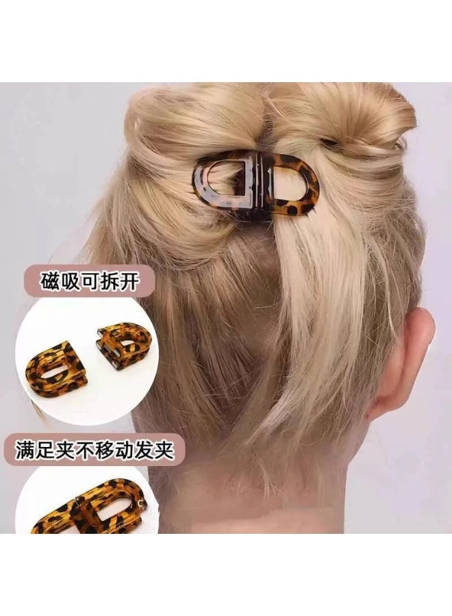 Women's hair clip with a modern design, detachable with a magnetic, elegant clip (2 pieces) - Image 2