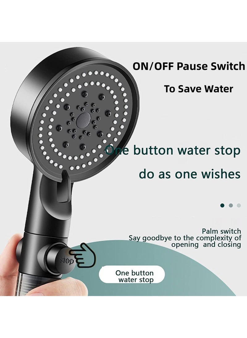 عام Handheld Shower Head with 150CM Hose and Adhensive Holder, 5 Spray Mode Handheld Shower Head with ON/OFF Pause Switch to Saving Water,Rainfall Spa Hand Held Water Sprinkler - Image 4