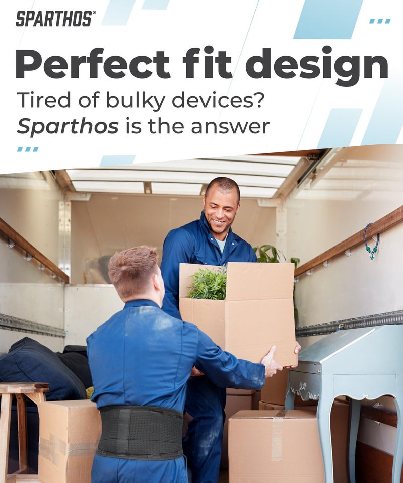 Sparthos Lumbar Support Belt – Adaptive Fit for Back Pain & Herniated Disc – Breathable & Adjustable Lower Back Brace with Lumbar Pad – for Men & Women – Fits 59-63″ Waist (XX-Large, Check Sizing) - Image 5