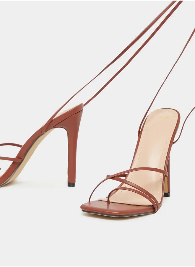 Styli Strappy Tie Up High Heel Sandals