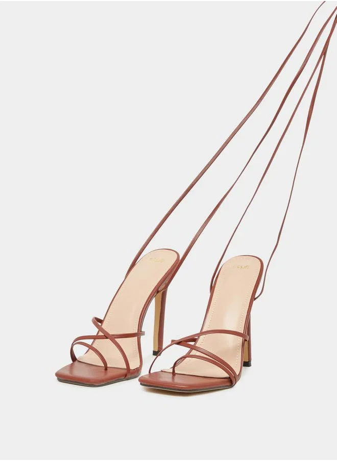 Styli Strappy Tie Up High Heel Sandals