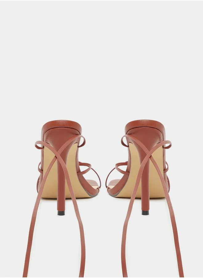 Styli Strappy Tie Up High Heel Sandals