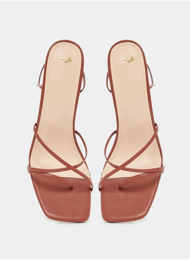 Styli Strappy Tie Up High Heel Sandals