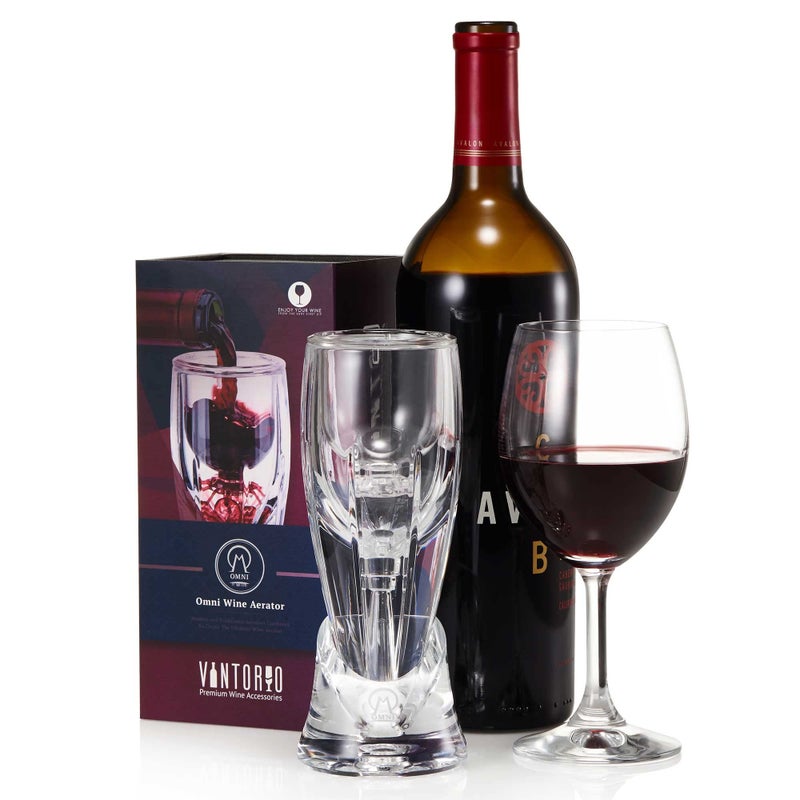 Vintorio Wine Aerator OMNI Set - Premium Decanter for Red Wine Lovers with Gift Box, Velvet Bag, and Mini Stand - Durable, Crystal Clear Acrylic - Image 5
