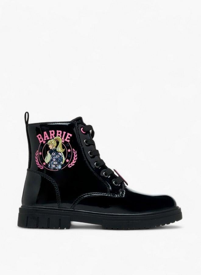 Barbie Printed Ankle Boots with Zip Closure - Image 2