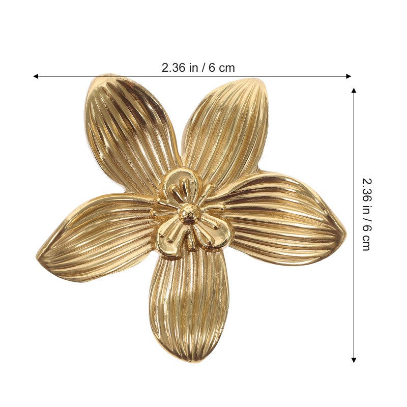 Vintage Gold Brass Flower Drawer Knobs Cabinet Pulls For Wardrobe Dresser Door Hardware - Image 3