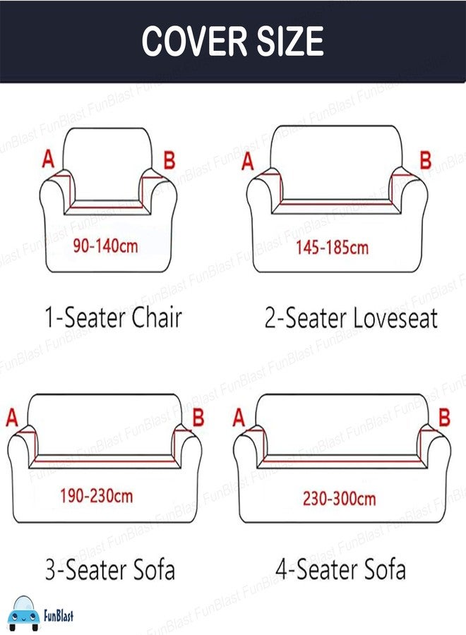 FunBlast Sofa Covers - Jacquard Sofa Covers for Living Room, Durable Washable Universal Seater High Elastic Furniture Protector, Stretchable Sofa Slip Covers (Grey, Four Seater) - Image 2