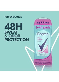 Unilever Degree Original Antiperspirant Deodorant 48-Hour Sweat And Odor Protection Sheer Powder Antiperspirant For Women 2.6 Ounce (Pack of 2) 