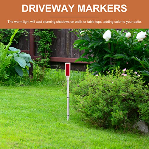 Uonlytech 2Pcs Solar Warning Landscape Lighting Solar Driveway Markers Driveway Markers Light Strobe - Image 3