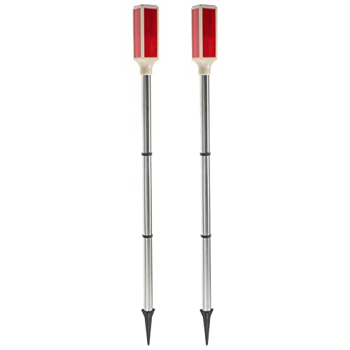 Uonlytech 2Pcs Solar Warning Landscape Lighting Solar Driveway Markers Driveway Markers Light Strobe - Image 1