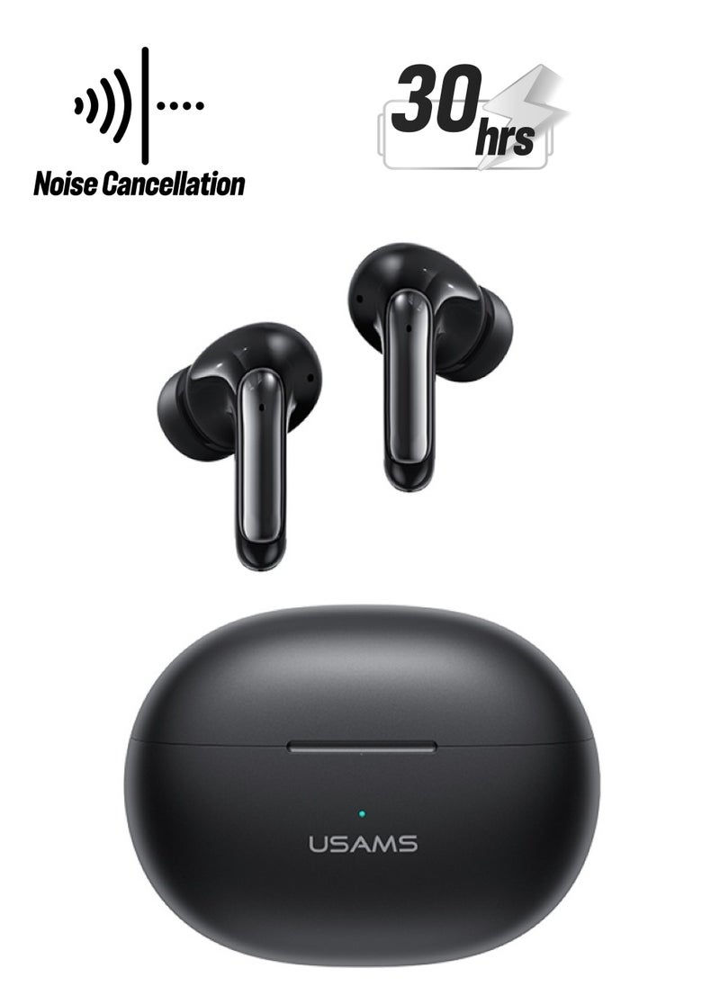 Usams USAMS XD18 TWS Earbuds ENC | BT5.3 Dual-mic | Superb Sound Quality | Sonic Bass | Waterproof | 30+ Hours | Gaming | Comfort Fit | Swift Pairing (Black)  - Image 1