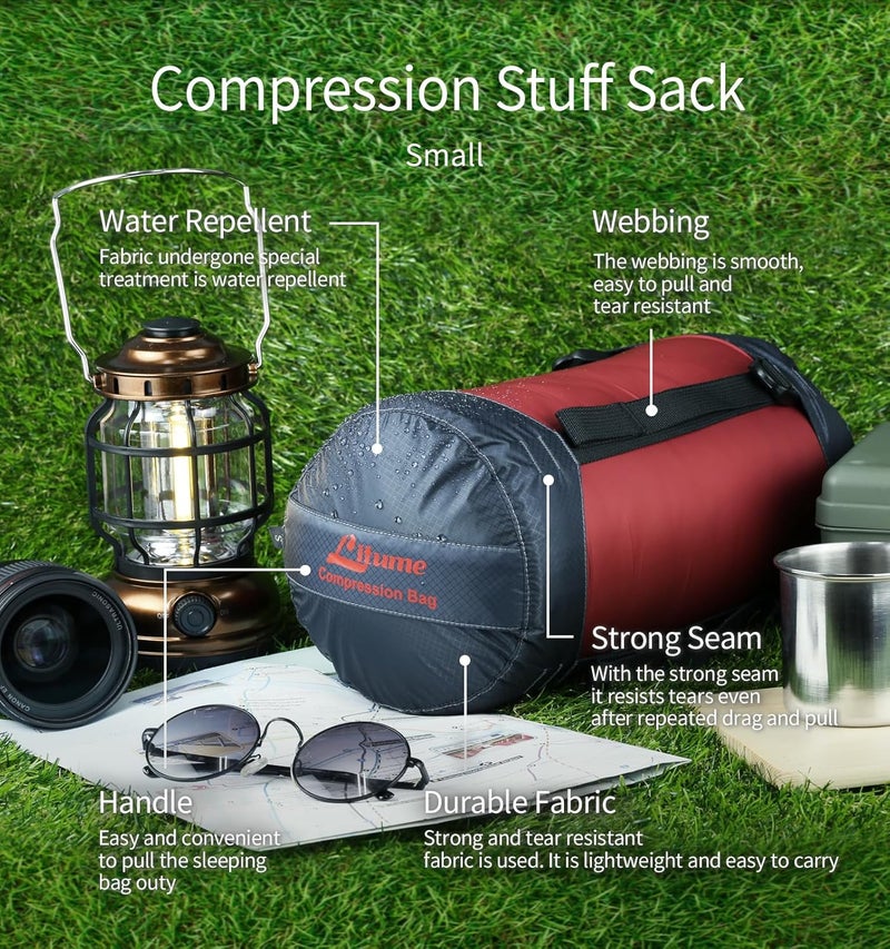 Litume Compression Stuff Sack 6L, 8.5L, 10L, 13L, 16L, Water Resistant Lightweight Compact with Ripstop Fabric Sleeping Bag Sack with Drawstring Closure for Camping, Backpacking, Traveling(E638) - Image 4