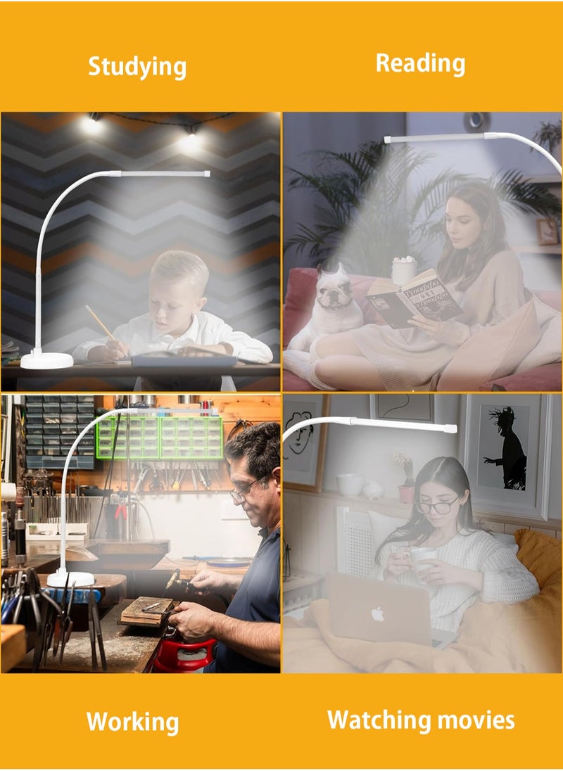 LOOPITYS - LED Desk Lamp, Swing Arm Architect Task Lamp with Long Flexible Gooseneck, 3 Color Modes, and USB Adapter, Dimmable Desk Light for Home/Office/Drafting/Reading/Piano - Image 1