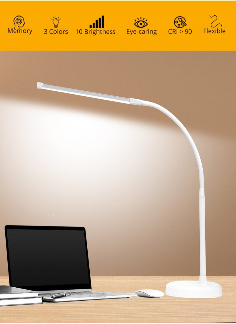 LOOPITYS - LED Desk Lamp, Swing Arm Architect Task Lamp with Long Flexible Gooseneck, 3 Color Modes, and USB Adapter, Dimmable Desk Light for Home/Office/Drafting/Reading/Piano - Image 1