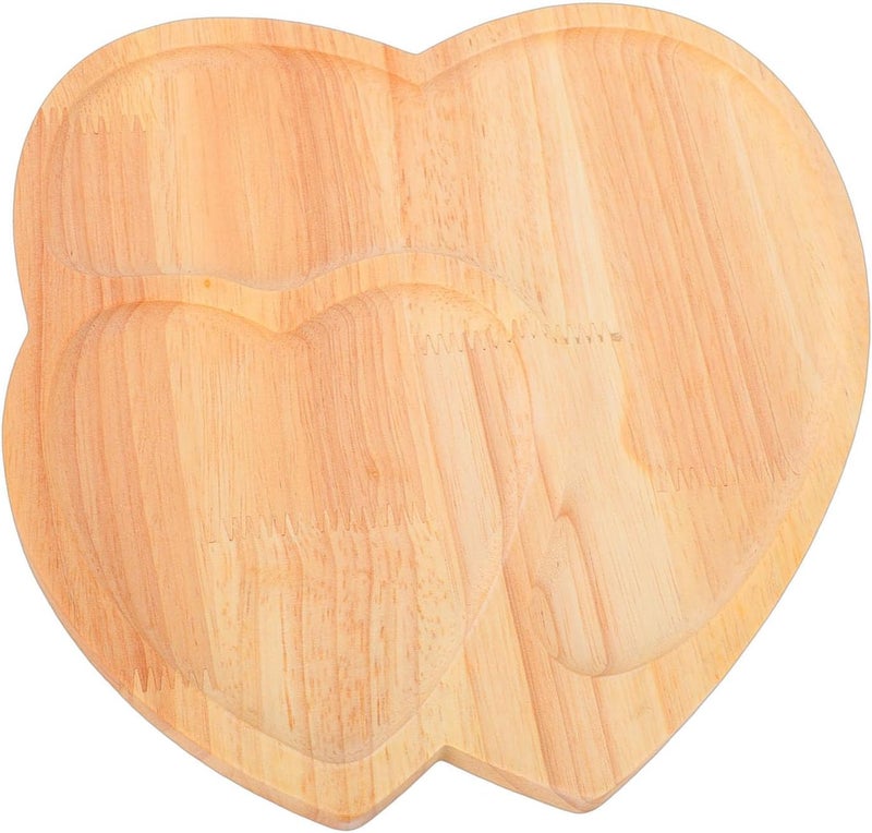 Heart Charcuterie Board, 8.66x9.06 Inches Wood Serving Tray with Raised Edges, for Cheese Meat and Snacks, Ideal for Valentine's Day Women (Natural Wood Finish) - Image 2