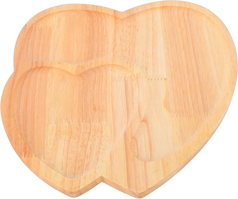 Heart Charcuterie Board, 8.66x9.06 Inches Wood Serving Tray with Raised Edges, for Cheese Meat and Snacks, Ideal for Valentine's Day Women (Natural Wood Finish) - Image 4