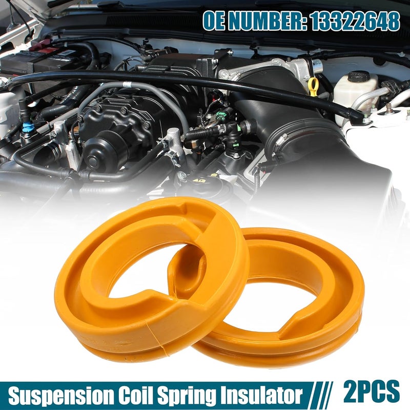 X AUTOHAUX 2 Pcs Yellow Rear Lower Suspension Coil Spring Insulator No.13322648 for Buick Regal 2014-2017 - Image 2