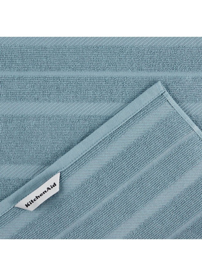 KitchenAid Albany Kitchen Towel 4-Pack Set, Fog Blue/White, 16"x26" - Image 4