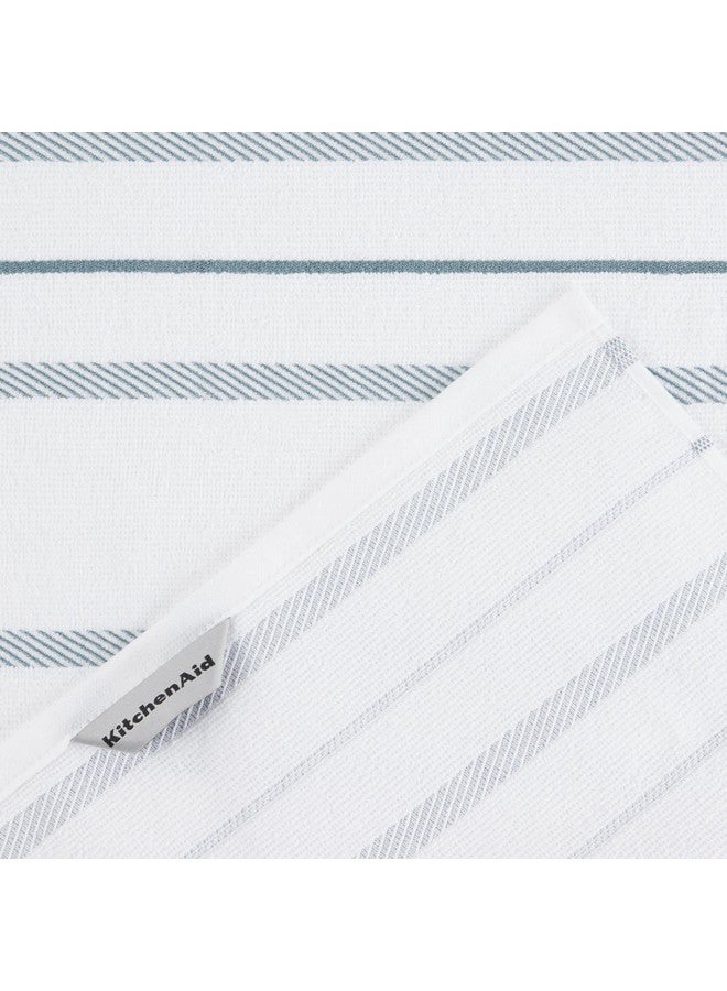 KitchenAid Albany Kitchen Towel 4-Pack Set, Fog Blue/White, 16"x26" - Image 5