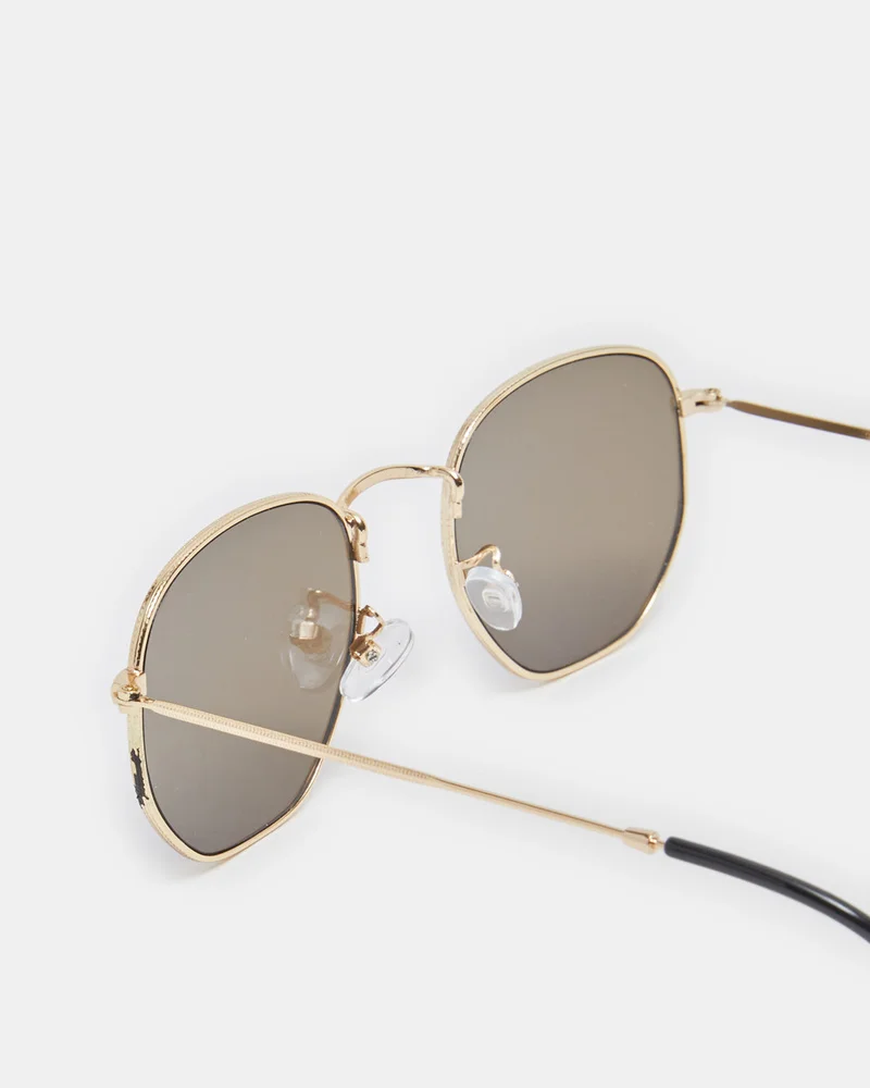 REDTAG Men Black Aviator Sunglasses