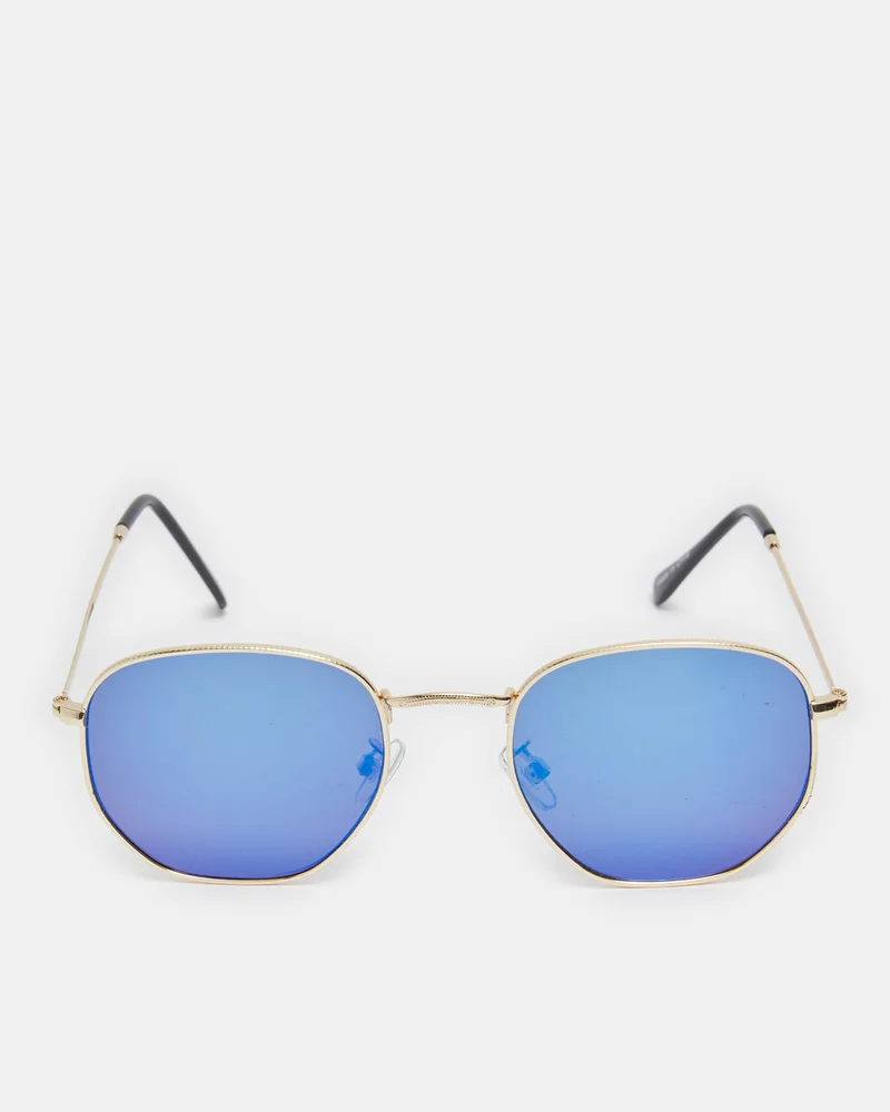 REDTAG Men Black Aviator Sunglasses