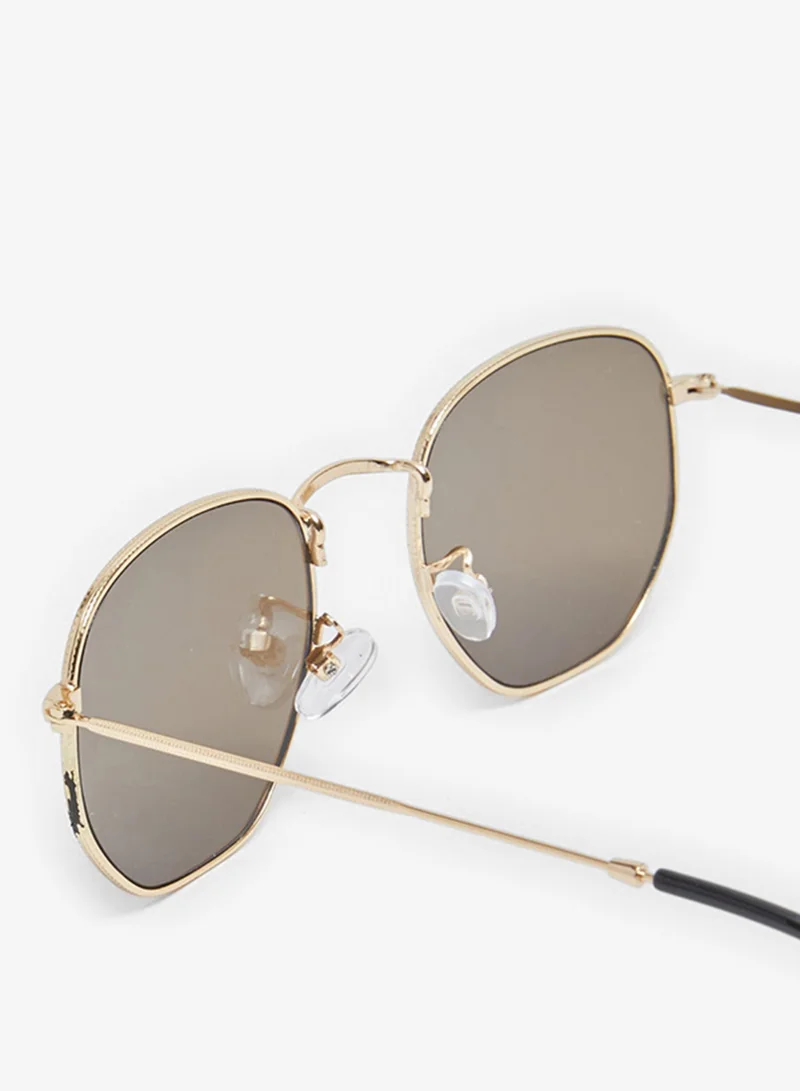 Redtag Men Black Aviator Sunglasses