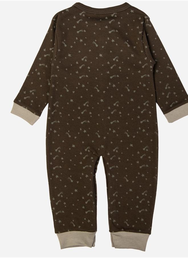 Babies Basic Printed Cotton Long Sleeves Sleepsuit  - Image 2
