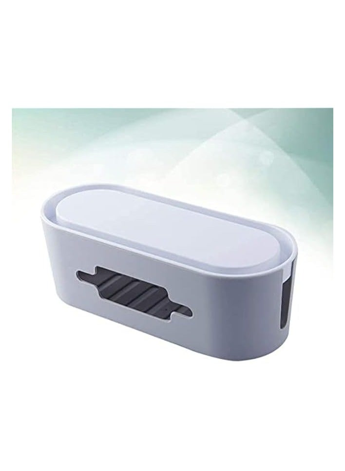 Rag&Sak® Cable Tidy Box Multifunctional Desktop Organizer Cable Wire Holder Pencil Scissor Container Box (Grey) - Image 3