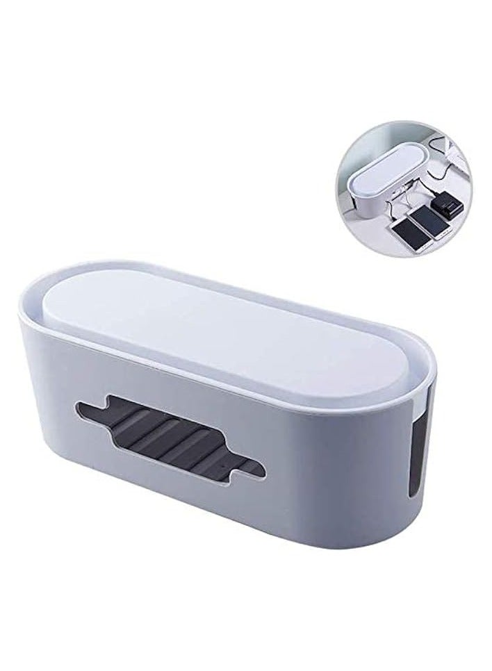 Rag&Sak® Cable Tidy Box Multifunctional Desktop Organizer Cable Wire Holder Pencil Scissor Container Box (Grey) - Image 5